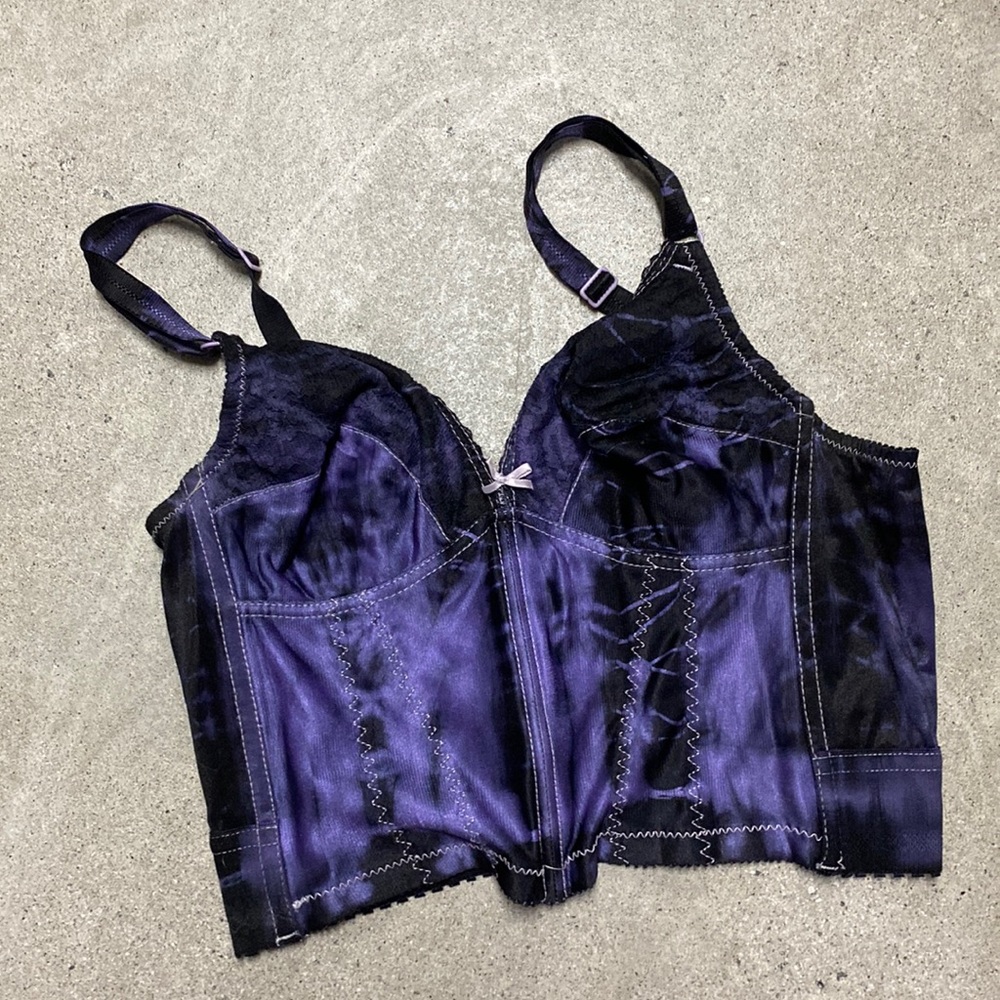 Super cute sexy tie dye bustier bralette corset top 36A vintage rework